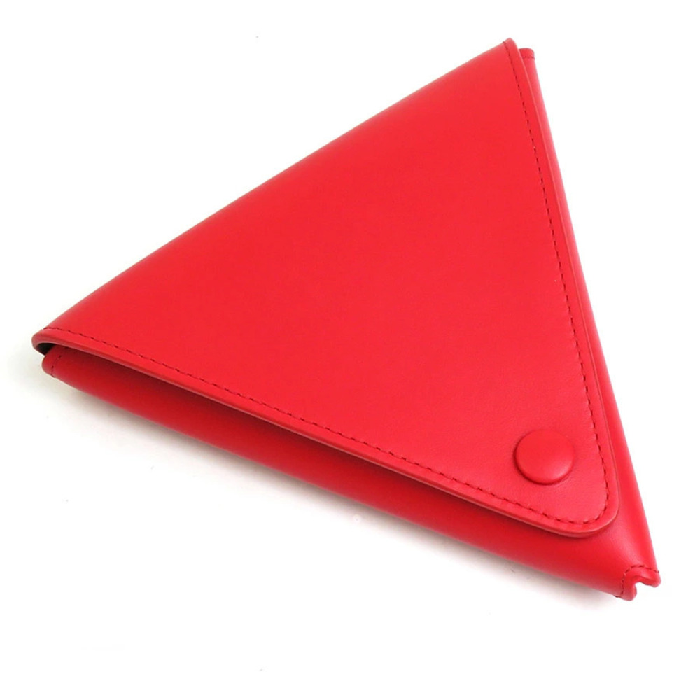 Bottega Veneta Triangle Pouch Clutch Leather Red